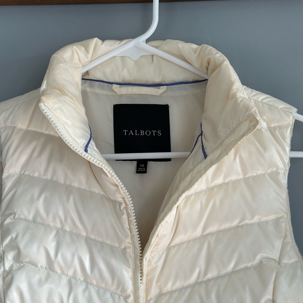 Talbots White Puffer Vest